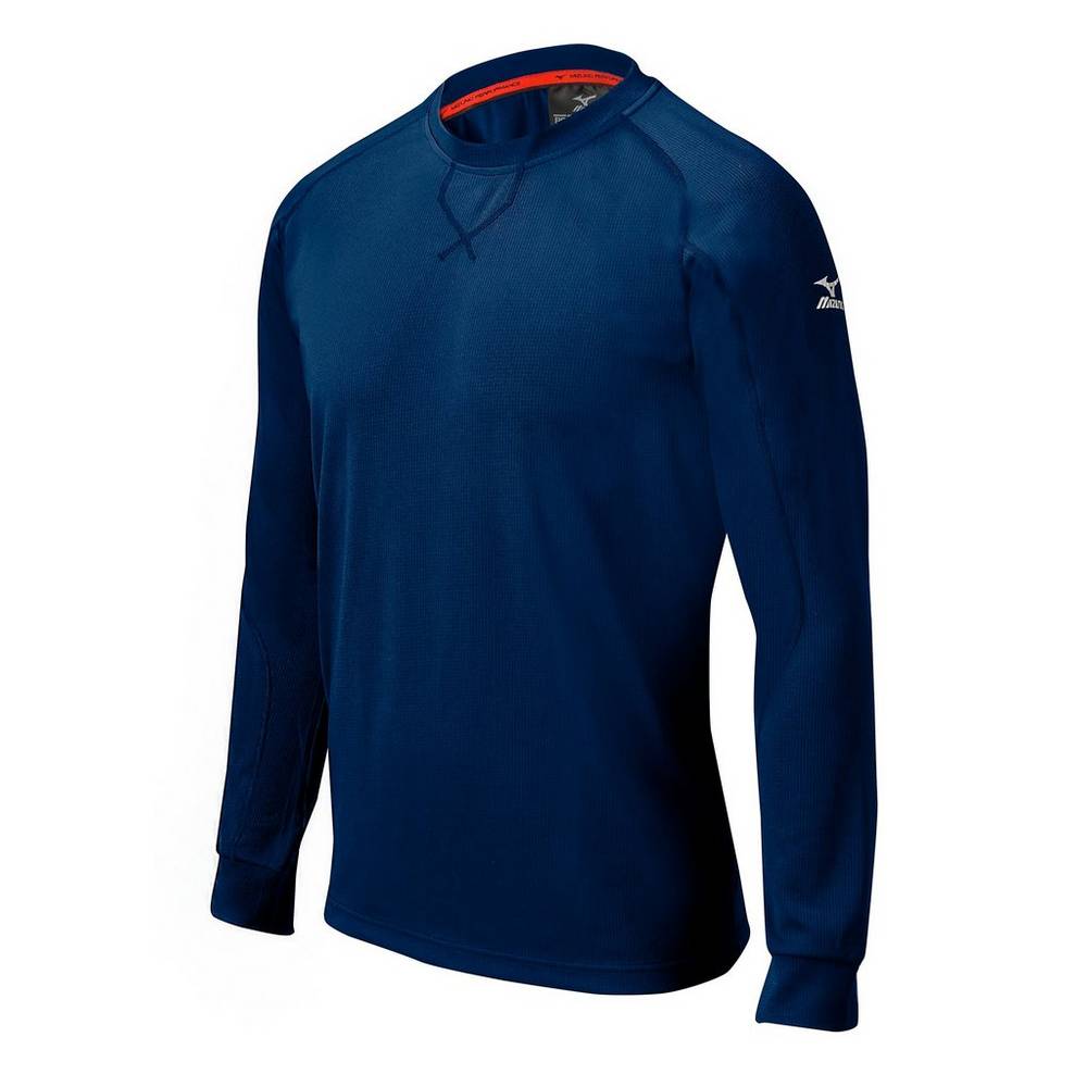 Mizuno Comp Long Sleeve Training Férfi Futópóló Sötétkék YGZ476910